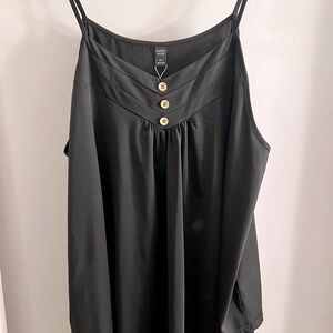 Emery Rose Black Button Tank